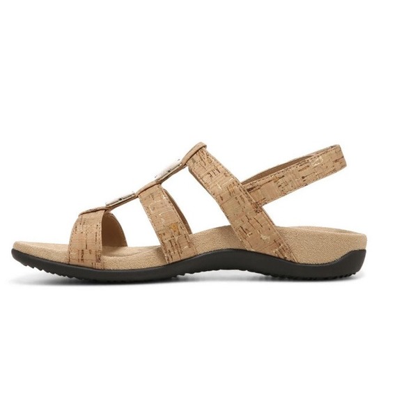 Vionic SANDAL Womens 11 Medium‎ AMBER ADJUSTABLE Gold Cork Tan New
